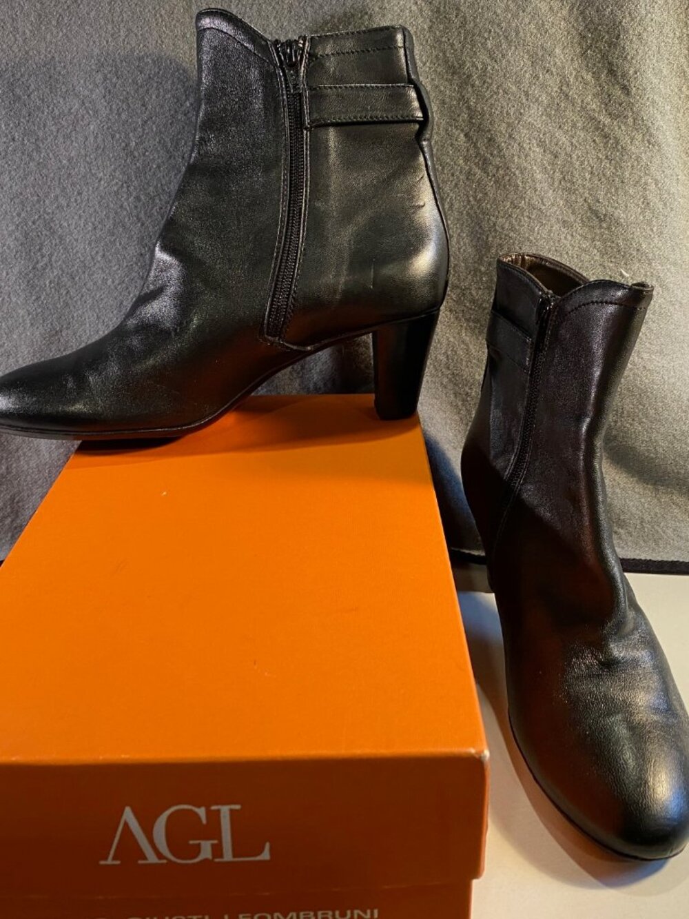 AGL Attilio Giusti Leombruni Black Leather Ankle Boots – 39.5 / US 9 – Italy